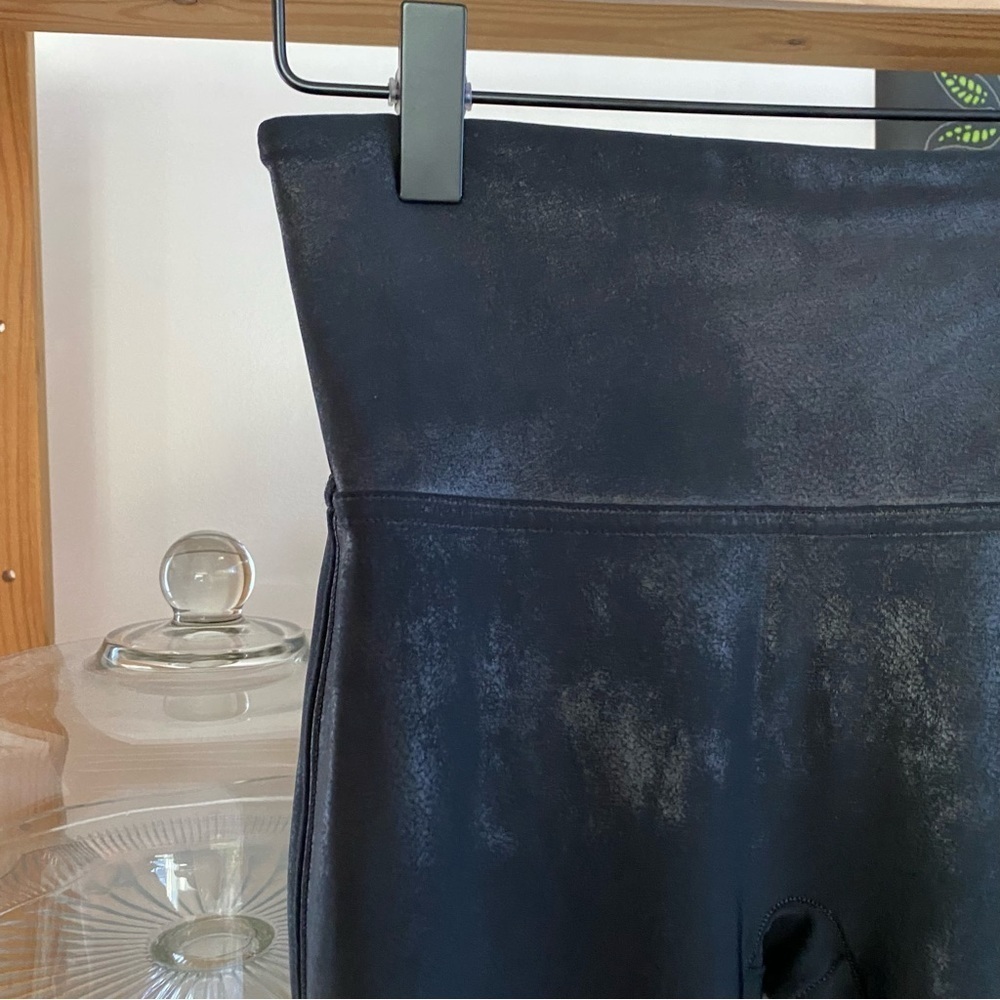 SPANX Black Faux Leather Leggings Pants - Picture 8 of 16